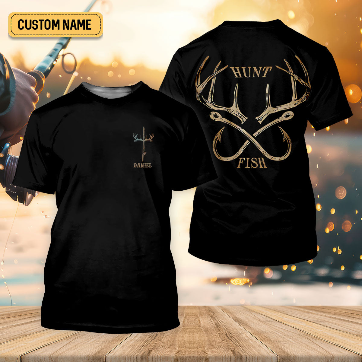 Hunt Fish Faith Cross Performance Fishing Shirts, Fishing UPF Shirts, Fishing Shirts For Men