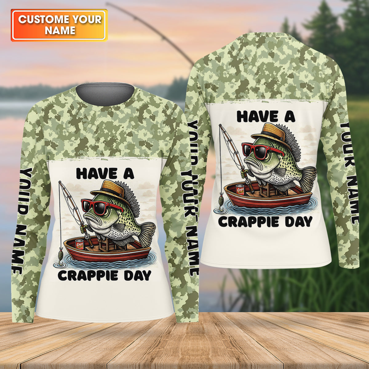 Have A Crappie Day Camo Fishing Shirt, Female Fishing Shirts, Fishing Shirt For Women