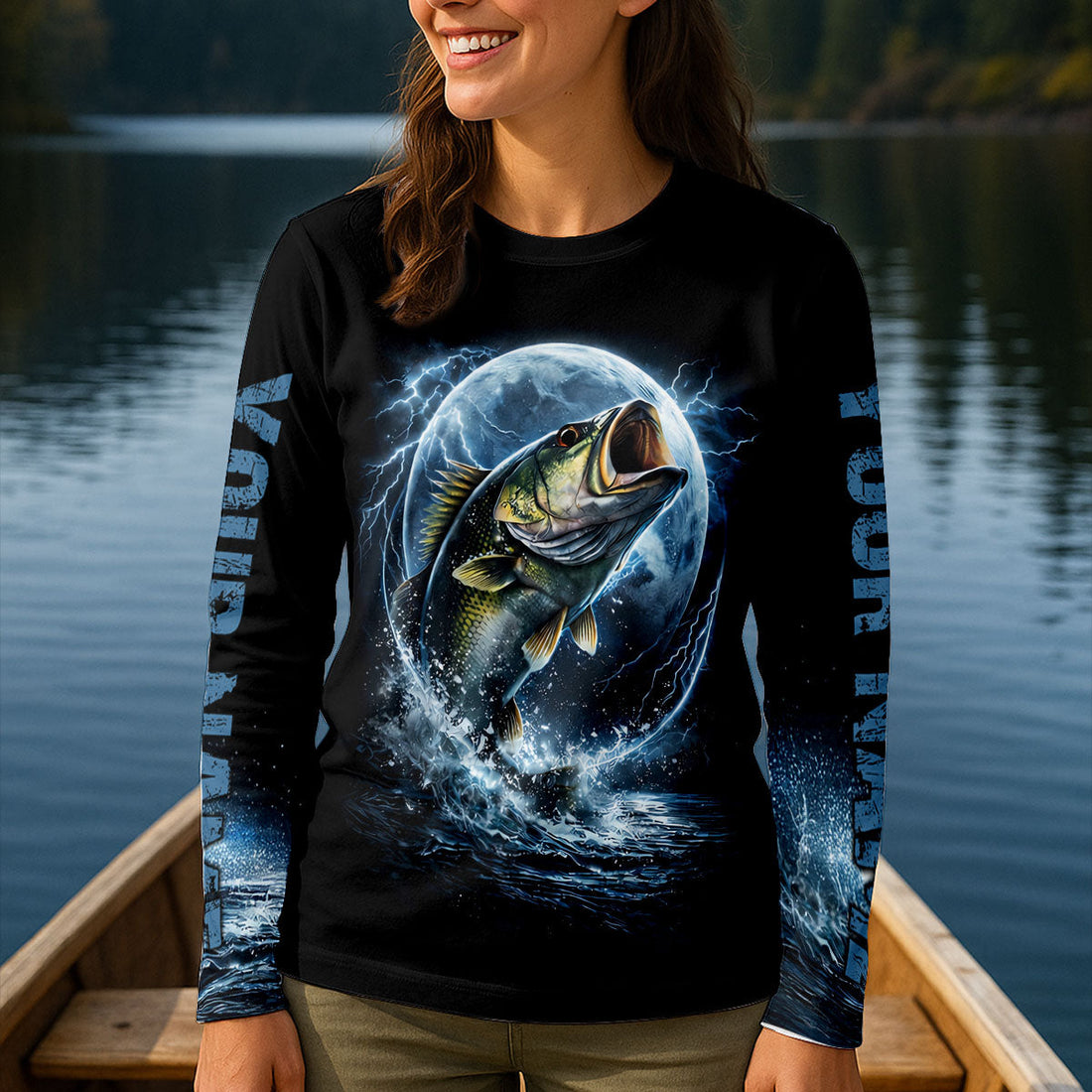 Night Bass Fishing UPF Shirts, Performance Fishing Shirts, Fishing Shirt For Women