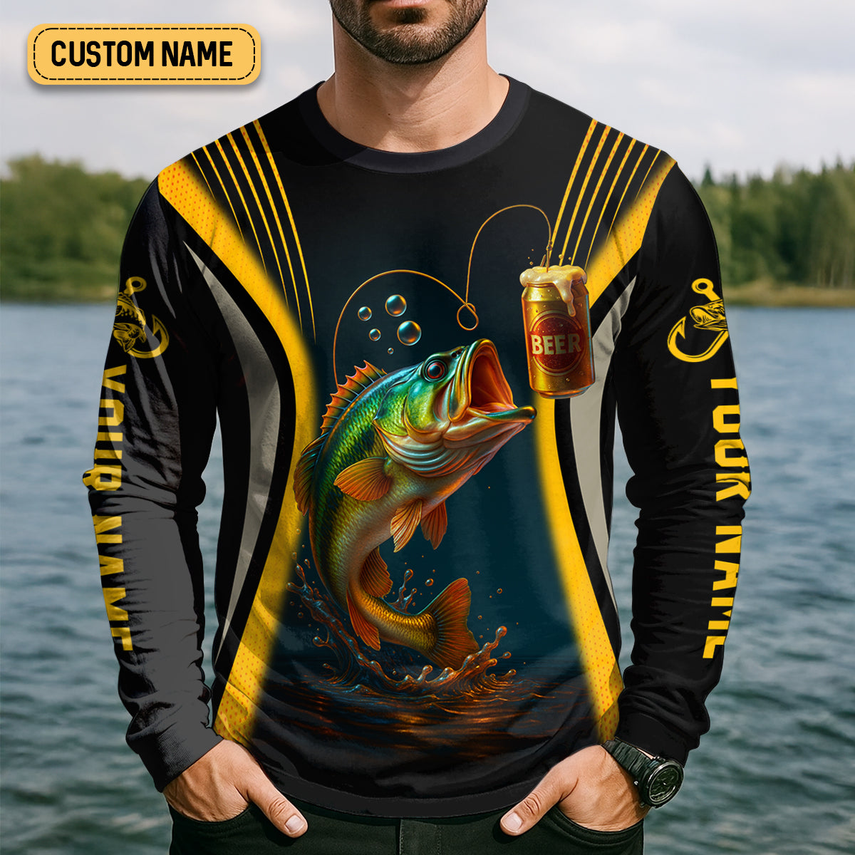 Beer Fishy Fishy Funny Fishing Shirt, SPF Shirt For Men, Fishing And Beer Men's Fishing Shirt