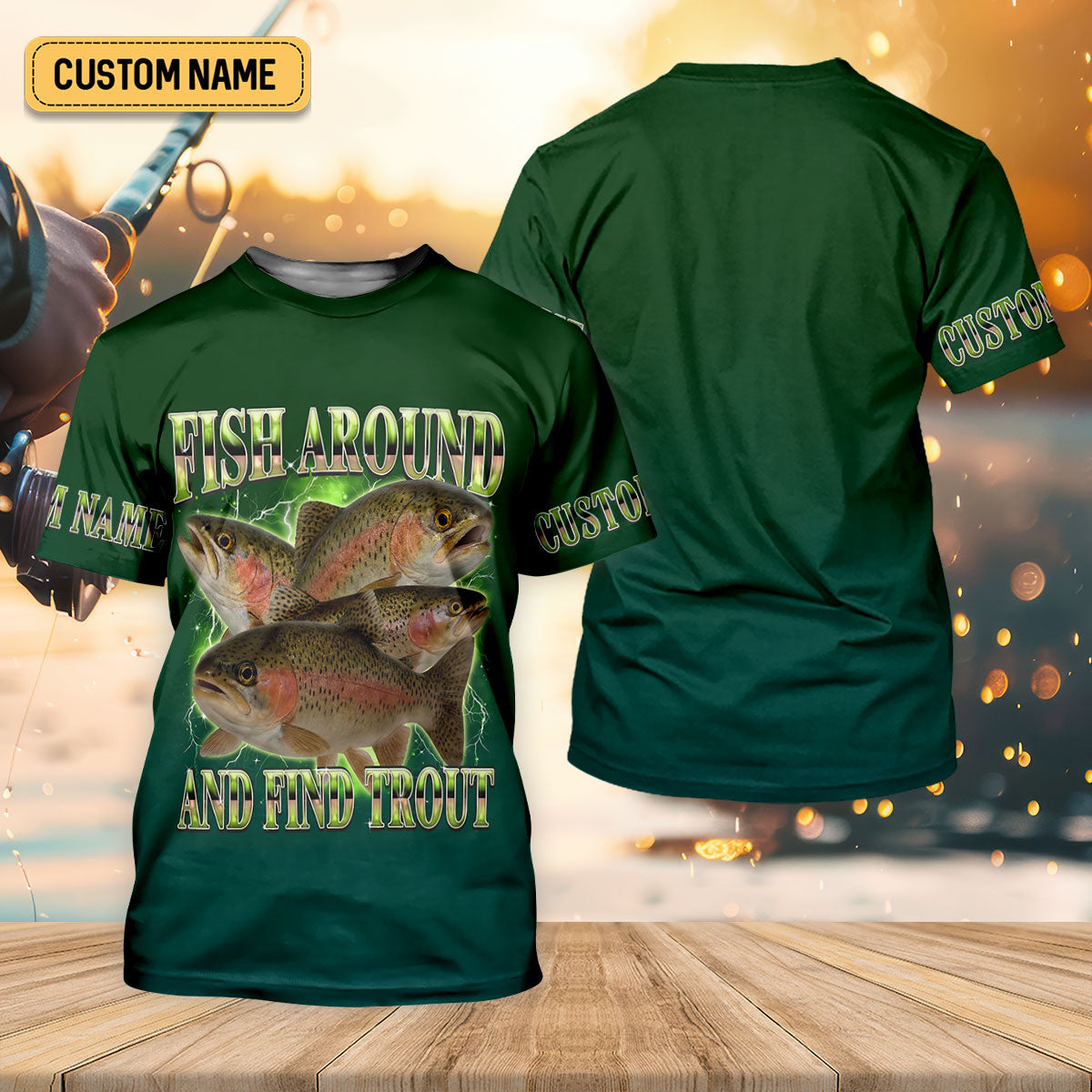 Fish Around And Find Trout Fishing UPF Shirts, Funny Fishing Shirt, Fishing Shirts For Men