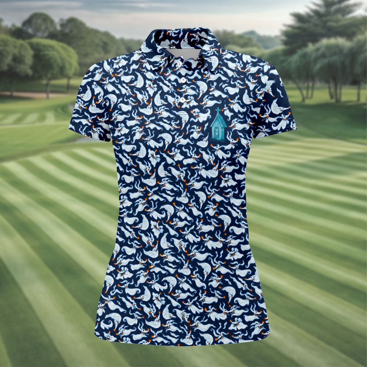 Halloween Green Witch Horror Character Polo Shirt, Ladies Golf Shirts, Womens Golf Tops