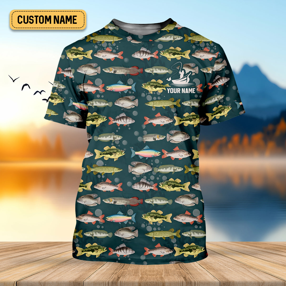 Personalized Freshwater Fish Fishing Shirt With Custom Name, Long Sleeve Fishing Shirt, Fishing Shirt For Men