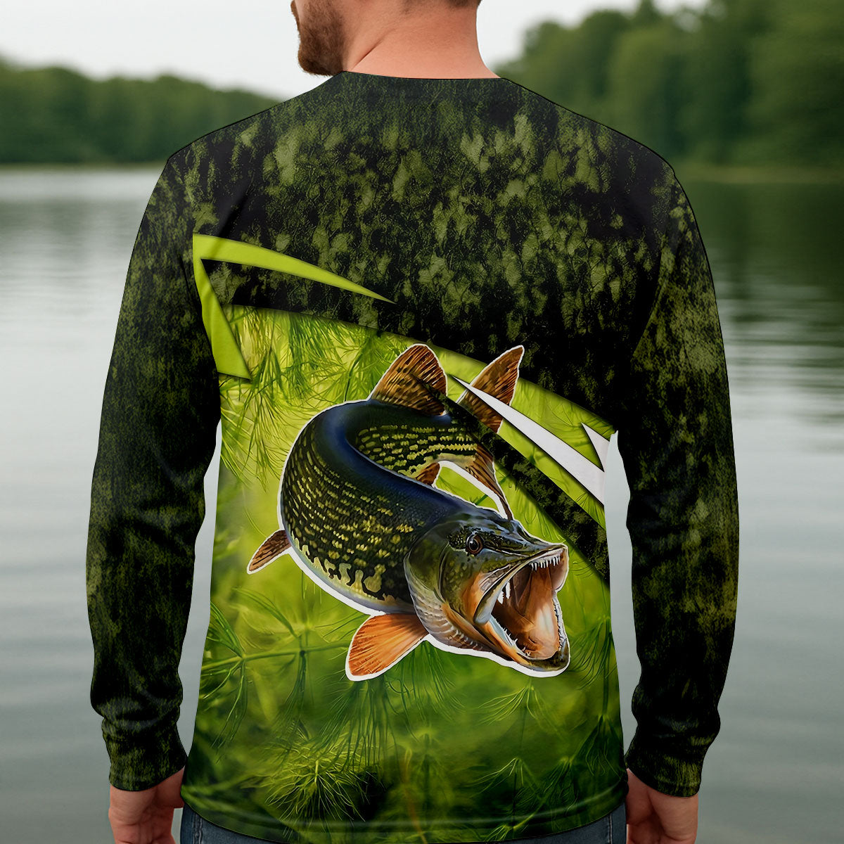 Carp Fish Olive Drab Fishing UPF Shirts, Performance Fishing Shirts, Carp Fishing Shirts For Men