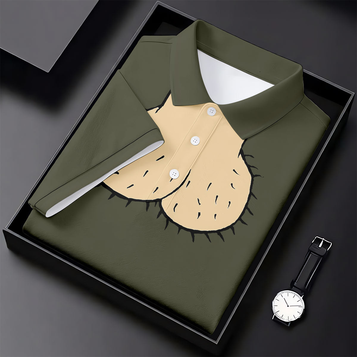 Olive Green Funny Dickhead Faux Chest Golf Shirt, Golf Tops For Women, Women’s Golf Apparel