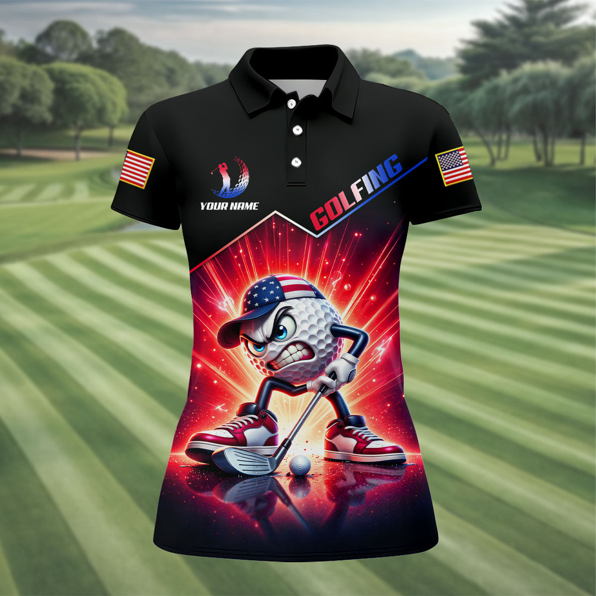 I Was One Under Today Patriotic Fun Women's Golf Shirts, US 250th Anniversary Golf Shirt, 4th Of July Golf Shirt