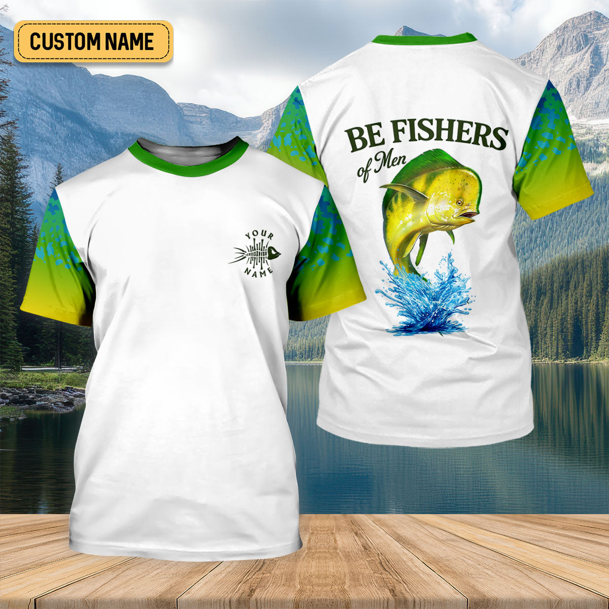 Personalized Christian Bass Fishing Shirt for Men, Be Fishers of Men UPF Fishing Shirt, Custom Name Fisherman Gift