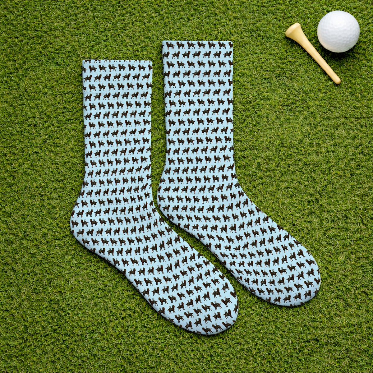 Chocolate Labrador Golf Crew Socks, Funny Dog Golf Socks, Labrador Lover Gift