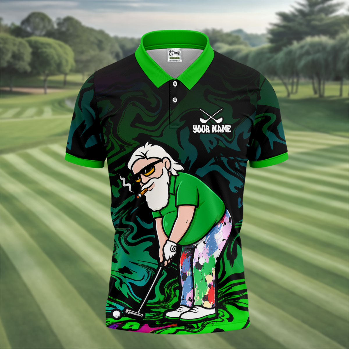 Funny Rippin Butts And Sinkin Putts Polo Shirt, Mens Golf Polo, Golf Apparel For Men