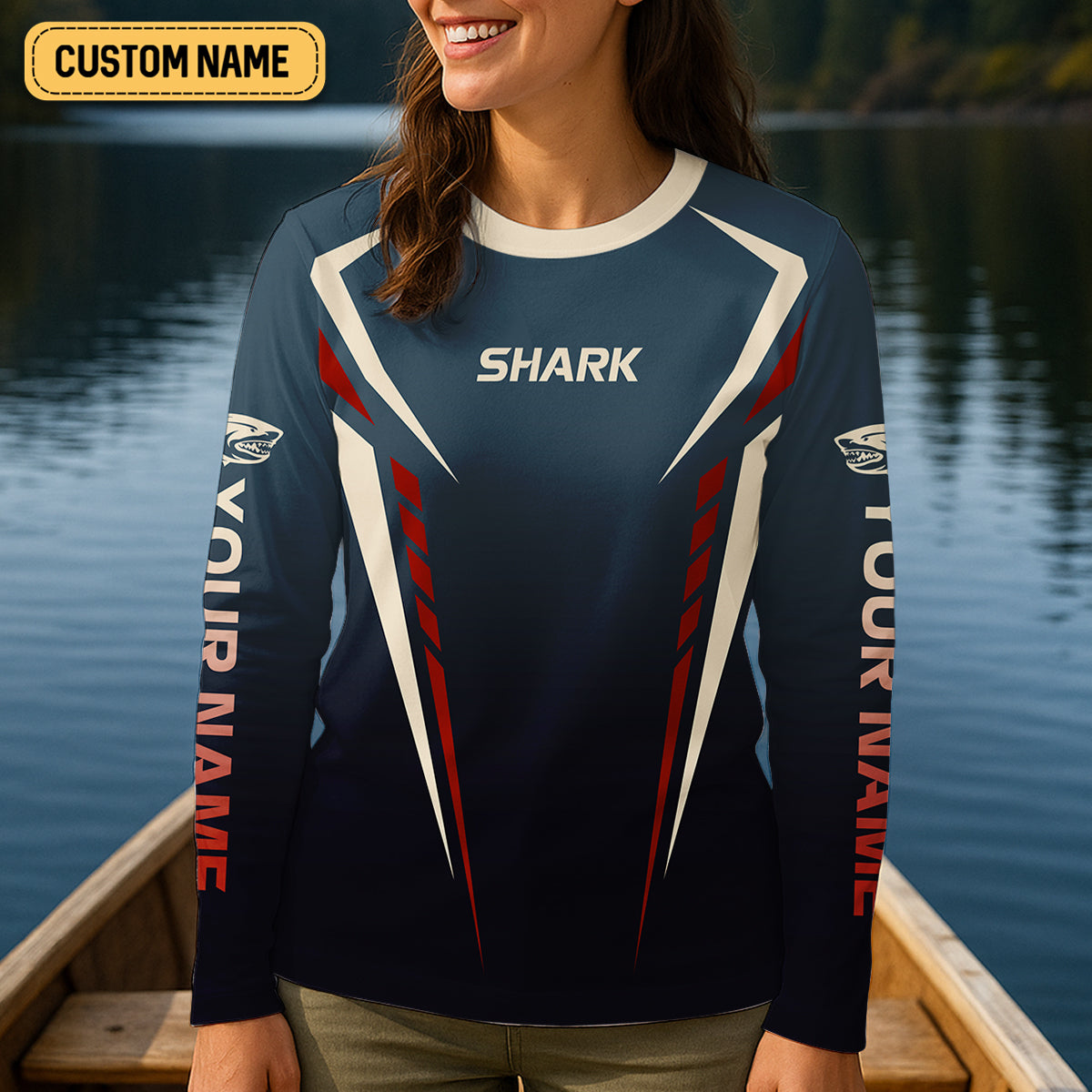 Shark Attack Fishing UPF Shirts, Fishing Jersey, Fishing Tournament Shirt, Fishing Shirt For Women