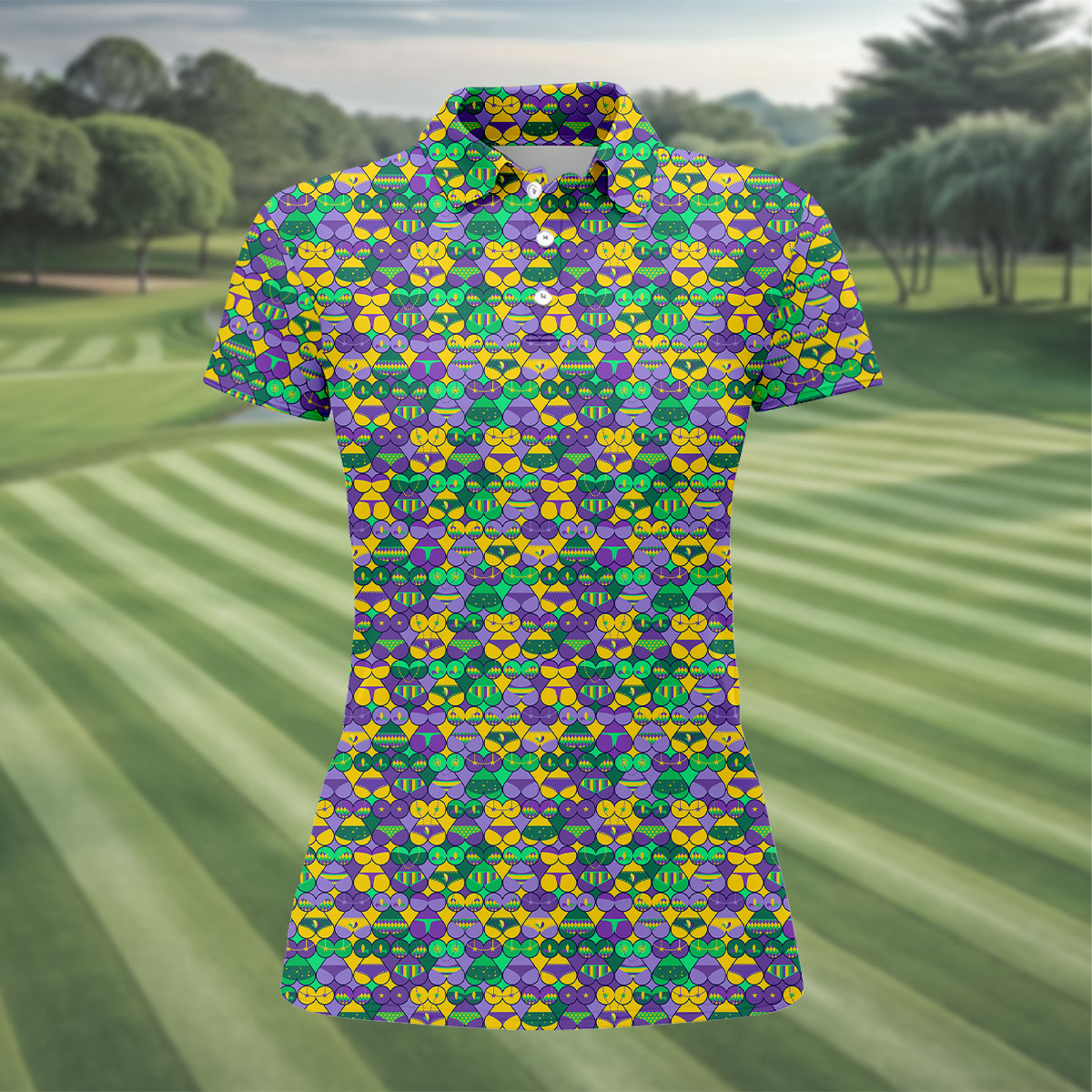 Adult Humor Naughty Fun Mardi Gras Golf Shirt, Women's Golf Shirts, Ladies Golf Polos, Golf Shirt For Women