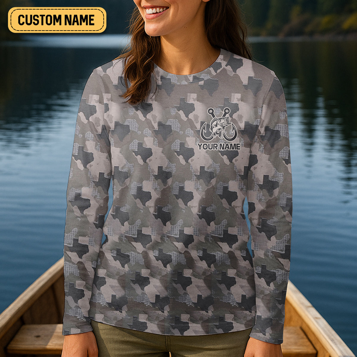 Texas Camo Fishing UPF Shirts, Performance Fishing Shirts, Women SPF Shirt, Female Fishing Shirts
