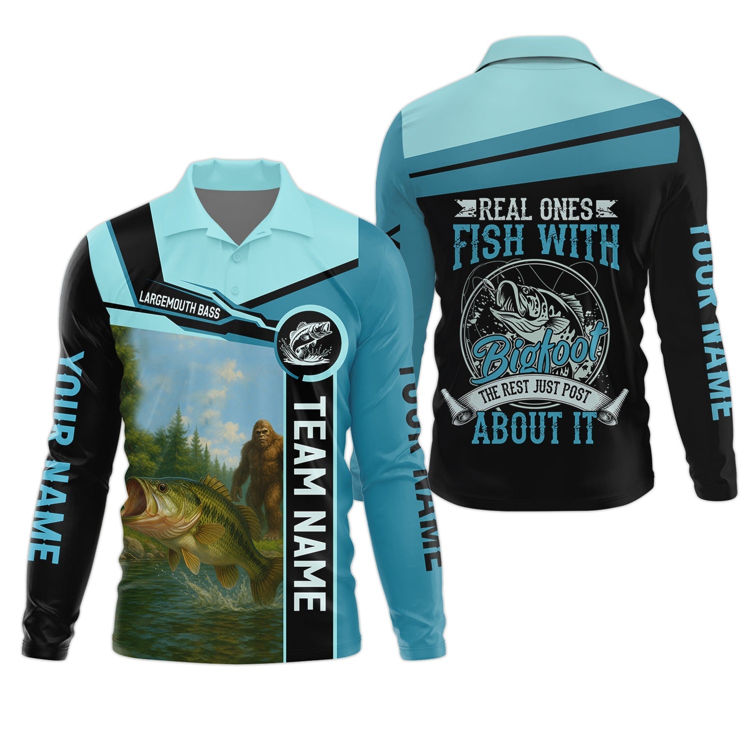 Bigfoot Fishing, Largemouth Bass Fishing, Team Fishing Shirt, SPF Shirt, Presents For Fishermen