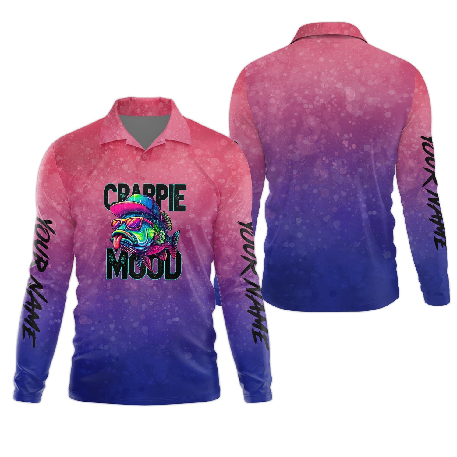 Crappie Mood Pink Purple Neon Fishing UPF Shirts, Funny Fishing Shirt, Gift For Fisherman