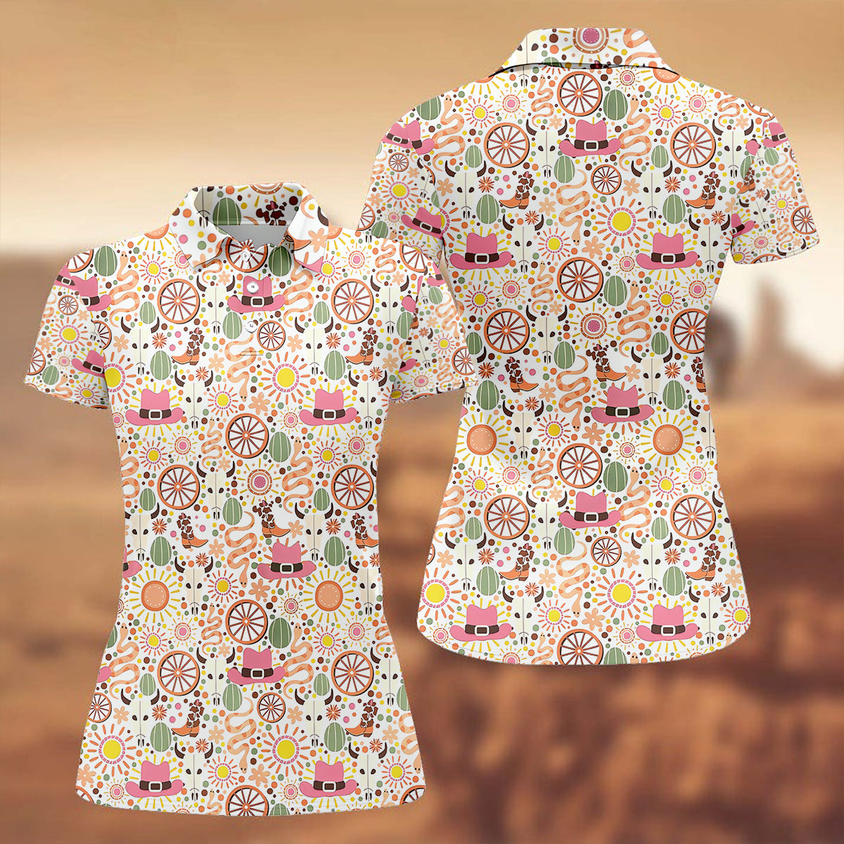 Cowgirl Funny Womens Golf Polo ShirtCustom Ladies Golf Shirt, Womens Golf Gifts