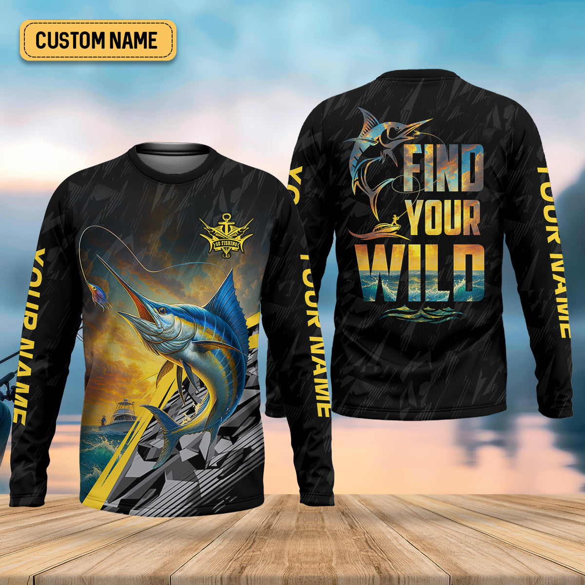 Find Your Wild Swordfish Fishing SPF Shirt For Men, Gift For Fisherman, Men's Fishing Shirt