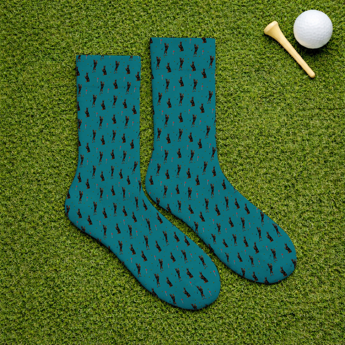 Doberman Golf Towle, Doberman Pattern Golf Towels, Crazy Golf Gift For Men