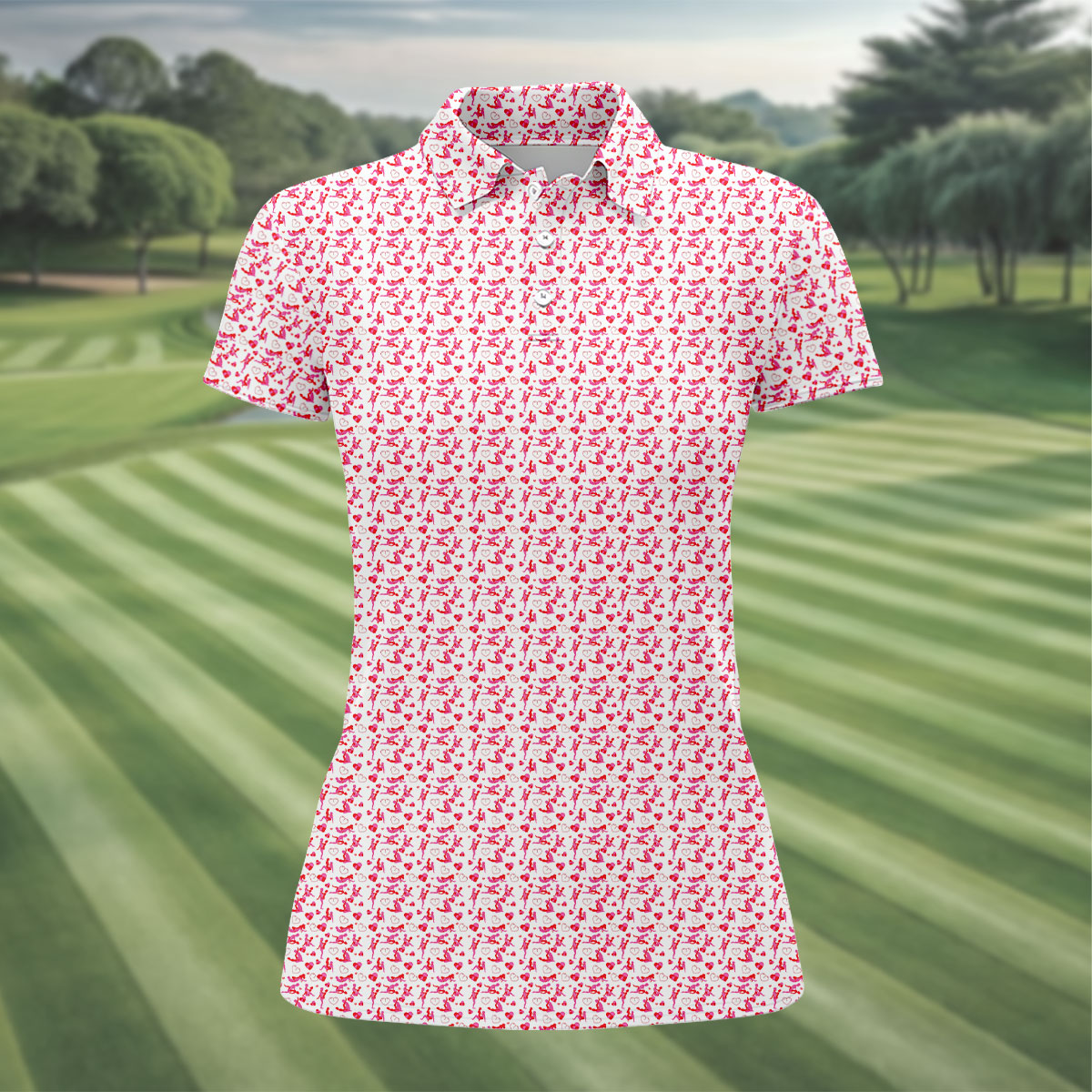 Naughty Couple Hot Positions Fun Women's Golf Shirts, Women's Golf Tops, Ladies Golf Shirts