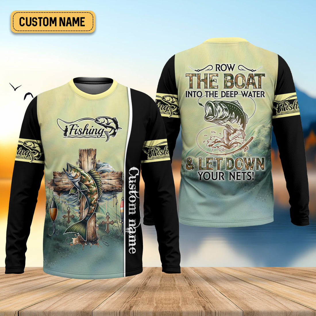 Let Down Your Nets Camouflage Fishing Shirts, Christian Fishing SPF Shirt For Men, Presents For Fishermen