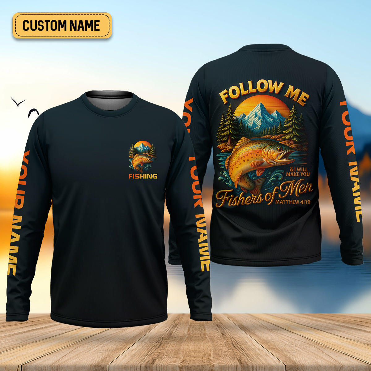 I Will Make You Fishers Of Men Fishing UPF Shirt, Personalized Fishing Shirt For Men, Fishing Shirts For Men