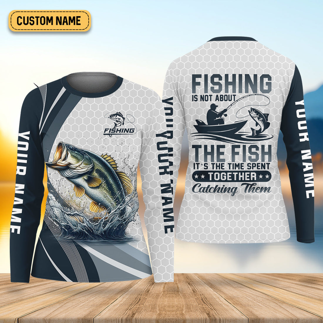 Fishing Is Not About The Fish It's The Time Spent Together Catching Them Fishing UPF Shirts, Women Fishing Shirt