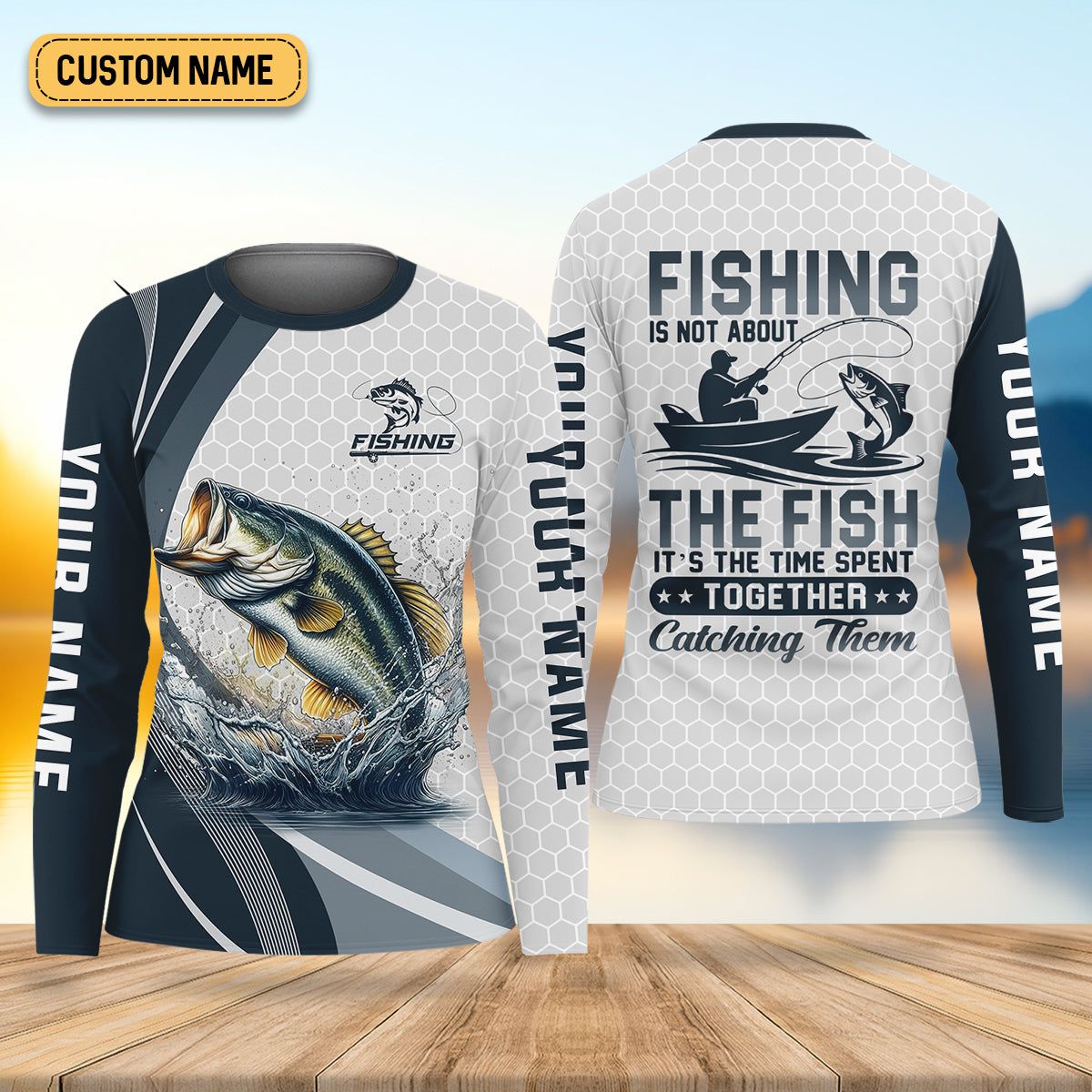 Fishing Is Not About The Fish It's The Time Spent Together Catching Them Fishing UPF Shirts, Women Fishing Shirt