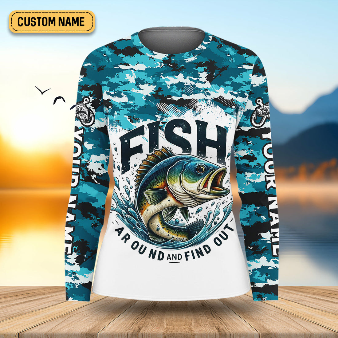 Fish Around And Find Out Bass Fishing Shirt, Long Sleeve Sun Shirt, Women SPF Shirt, Funny Fishing Shirt