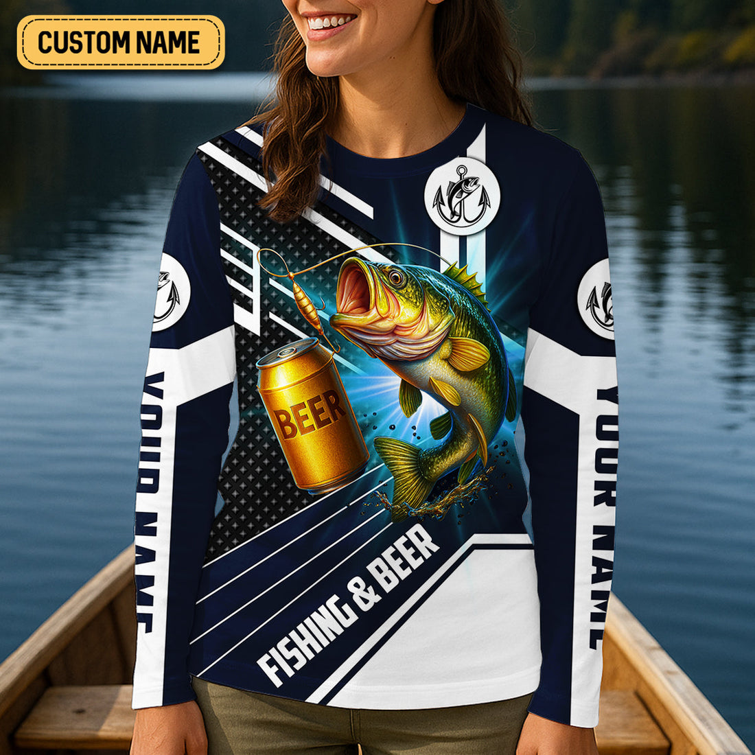 A Fish Or A Buzz I'm Catching Something Funny Fishing Shirt, Fishing And Beer Women SPF Shirt