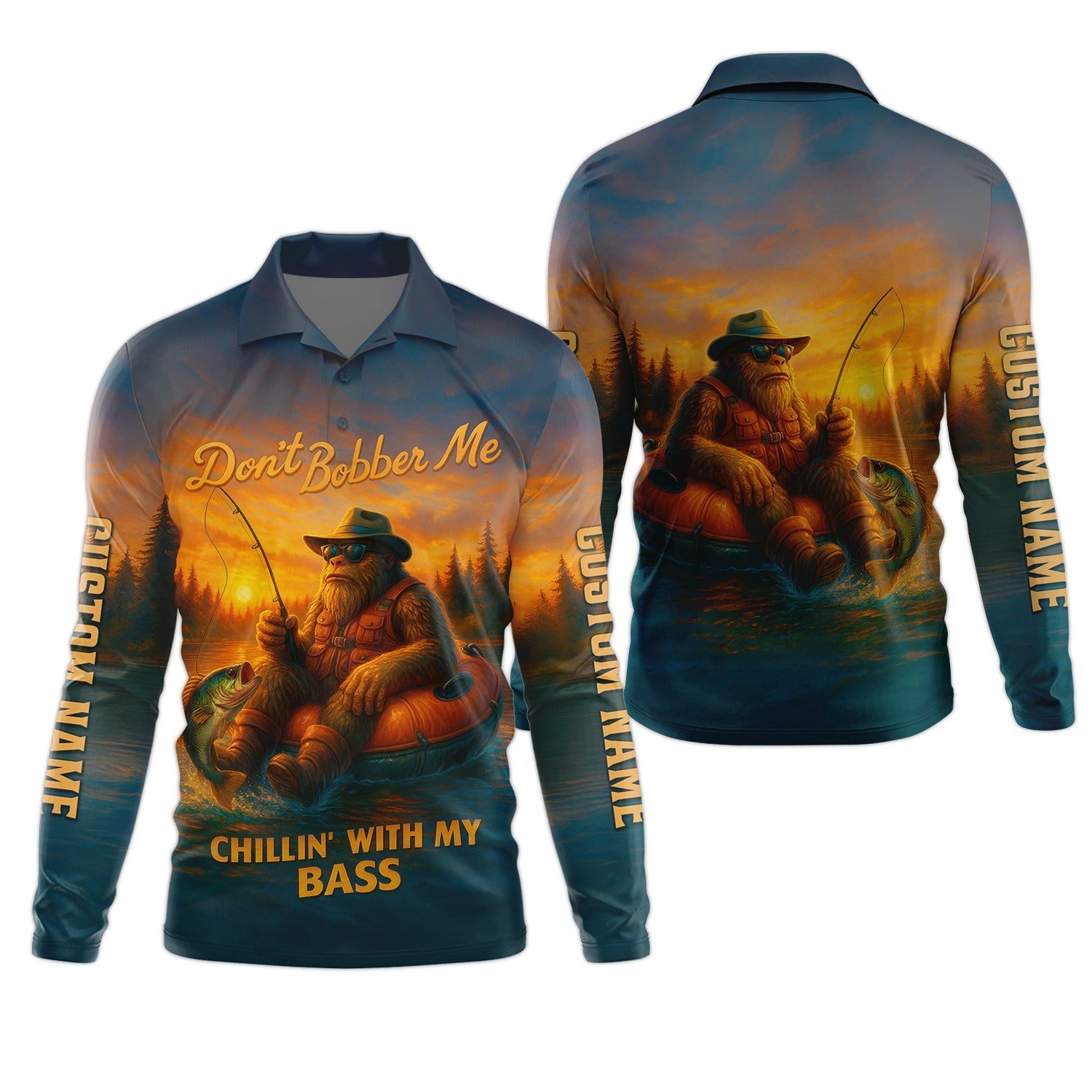 Don't Bobber Me Fishing Shirt, Bigfoot Fishing Shirt, SPF Long Sleeve Shirts, Presents For Fishermen