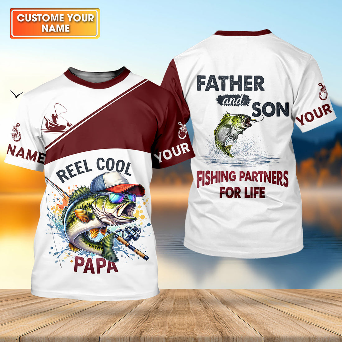 Reel Cool Papa Funny Fishing Shirt, Fishing UPF Shirts, Fishing Shirts For Men, Fishing Father's Day Gifts