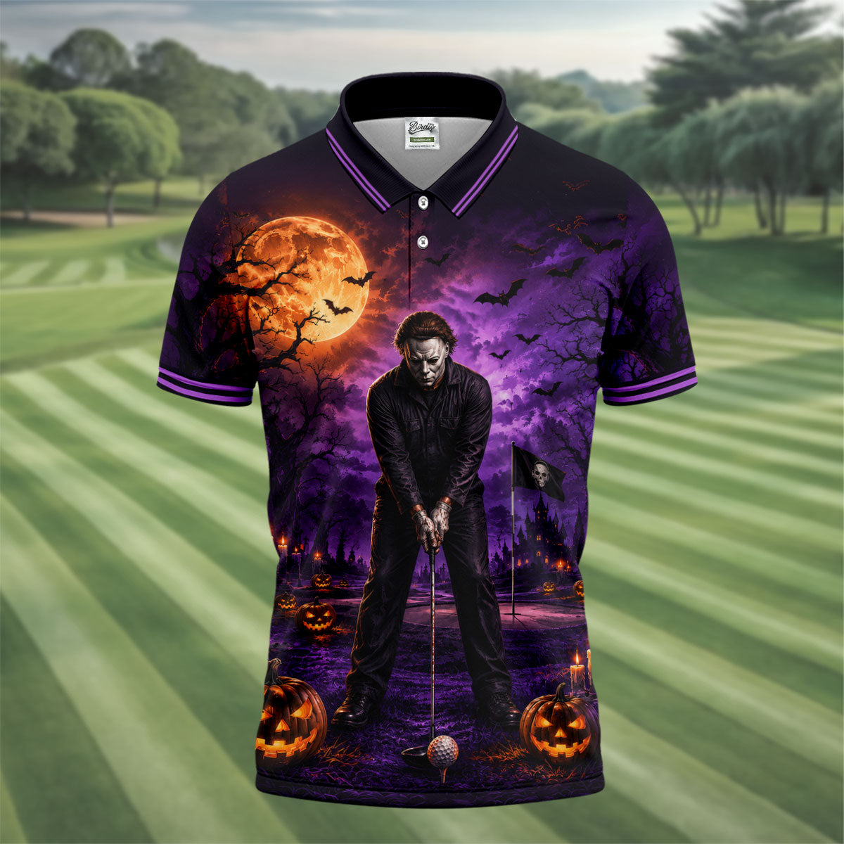 You Can't Kill The Bogeyman Halloween Polo Shirt, Hawaiian Golf Shirt, Mens Golf Apparel