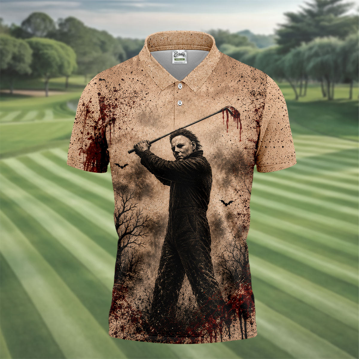 You Can't Kill The Bogeyman Halloween Golf Polo Shirt, Mens Golf Polo, Printed Golf Shirts