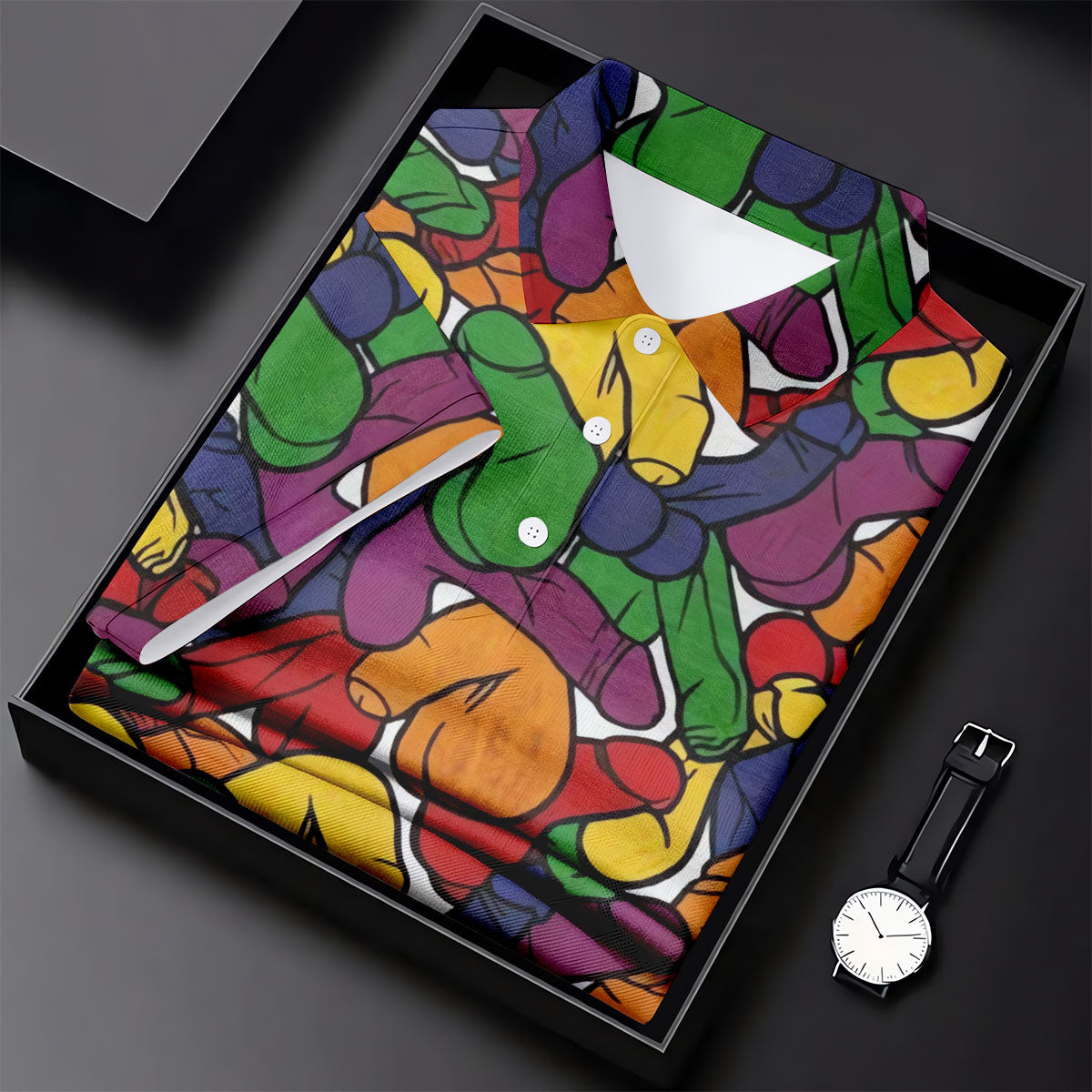 Funny Belly Illusion Colorful Pattern Polo Shirt, Womens Golf Polo, Golf Shirts For Women