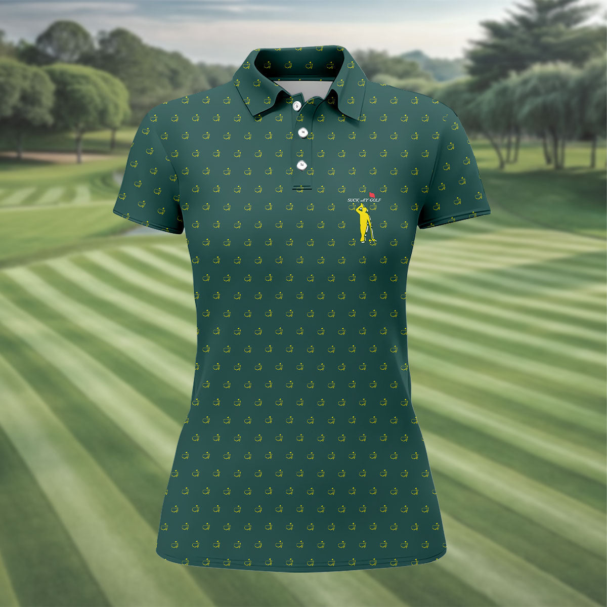 Suck At Golf Augusta Golf Tournament Women's Golf Shirts, Ladies Golf Polos, Golf Shirt For Women