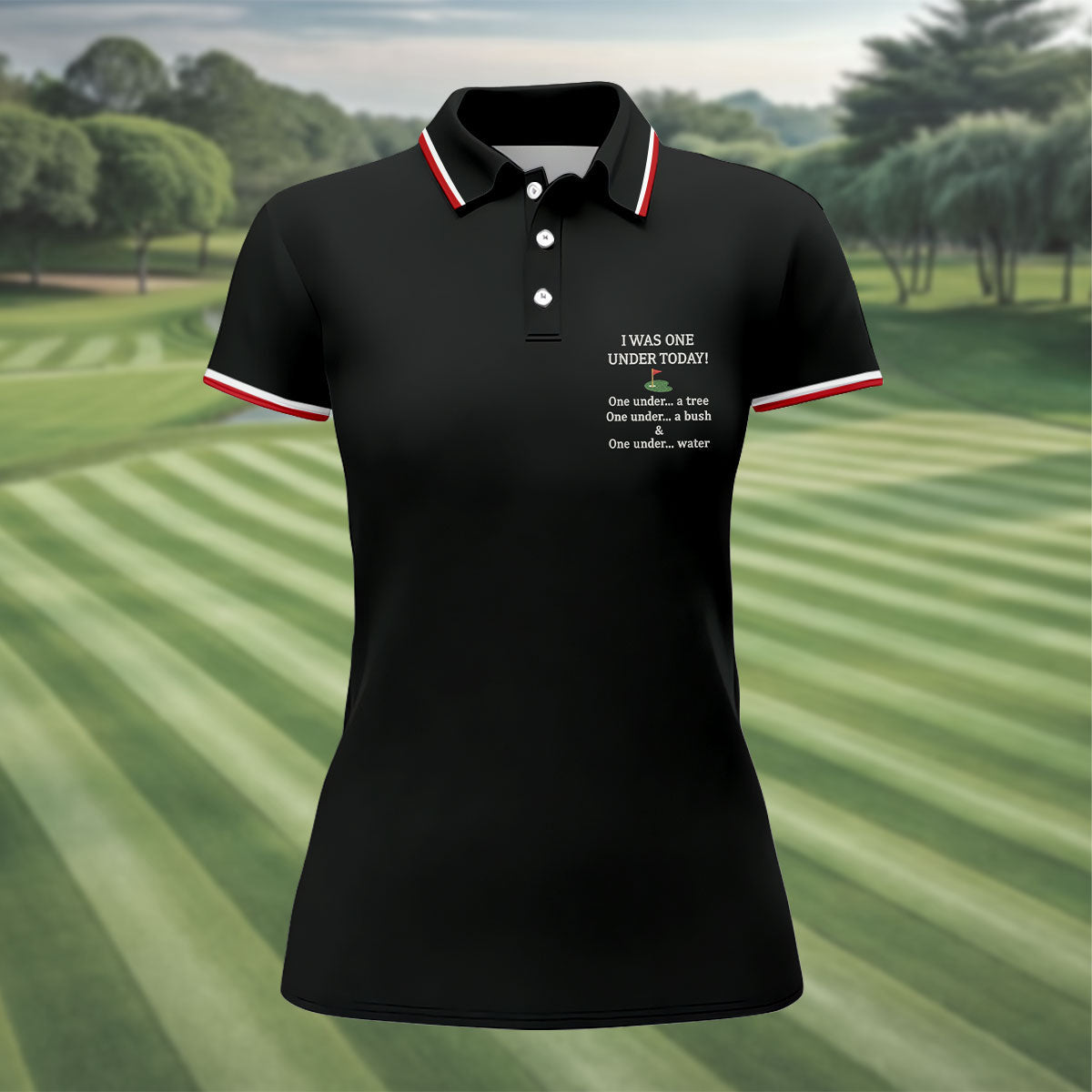I Was One Under Today Black Golf Shirt, Funny Golf Shirt, Ladies Golf Tops, Golf Shirt For Women