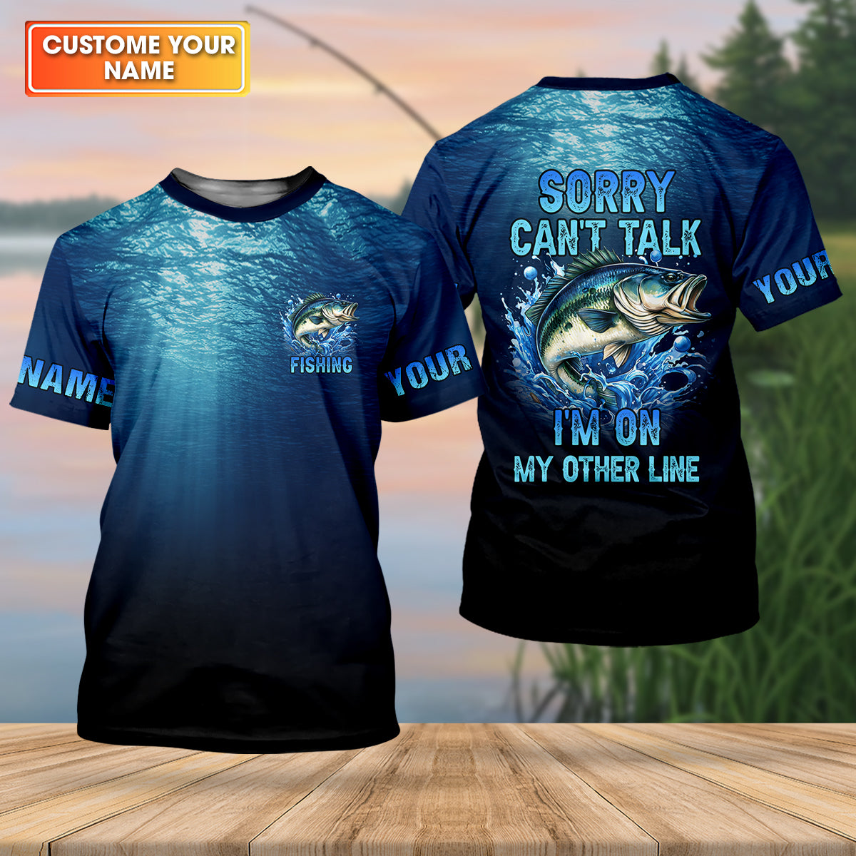 Sorry Can't Talk, Personalized Fishing Shirt, Fishing UPF Shirts, Mens SPF Shirt, Funny Fisherman Gift