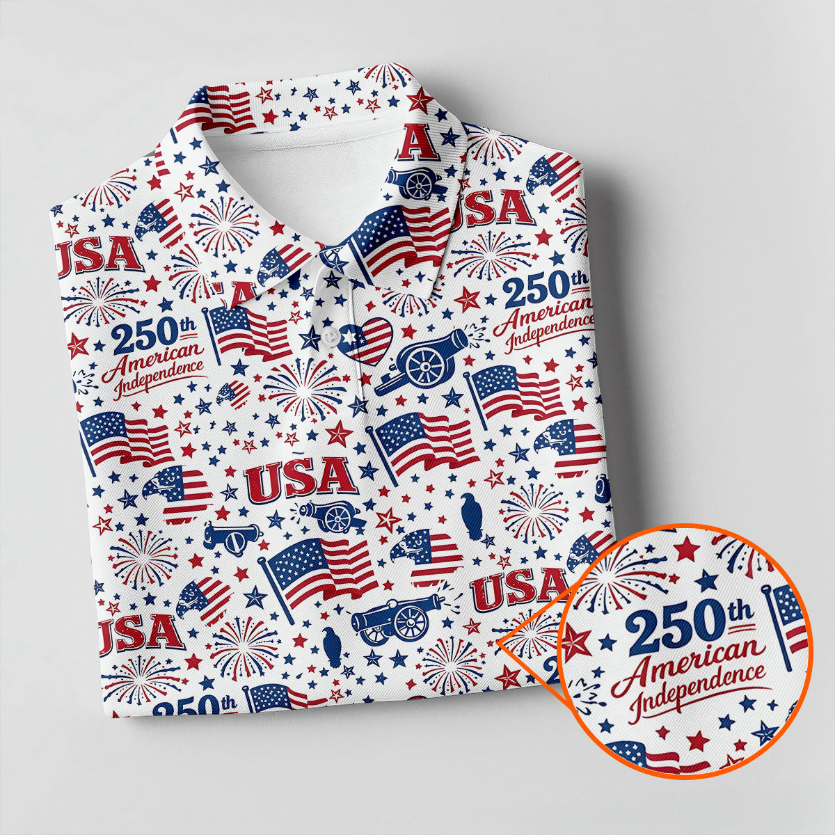250th American Independence Red White Blue Ladies Golf Tops, Patriotic 4th Of July Golf Shirt For Women
