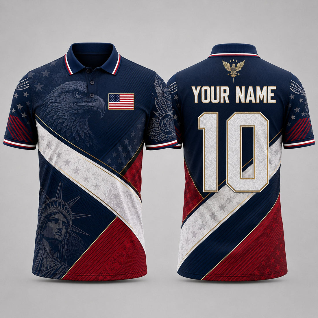 Patriotic American Flag Fooball Shirt, USA Football National Team V-Neck For Men, Football Gifts