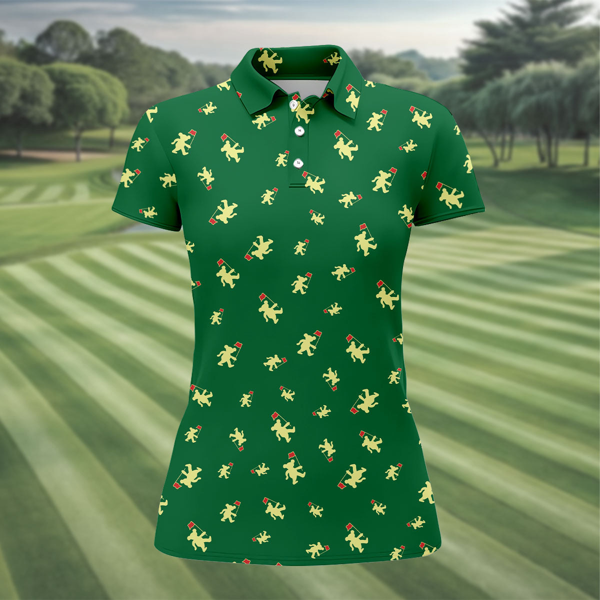 Dancing Bear Golf Tournament Shirt, Women's Golf Tops, Ladies Golf Shirts, Golf Gift For Ladies