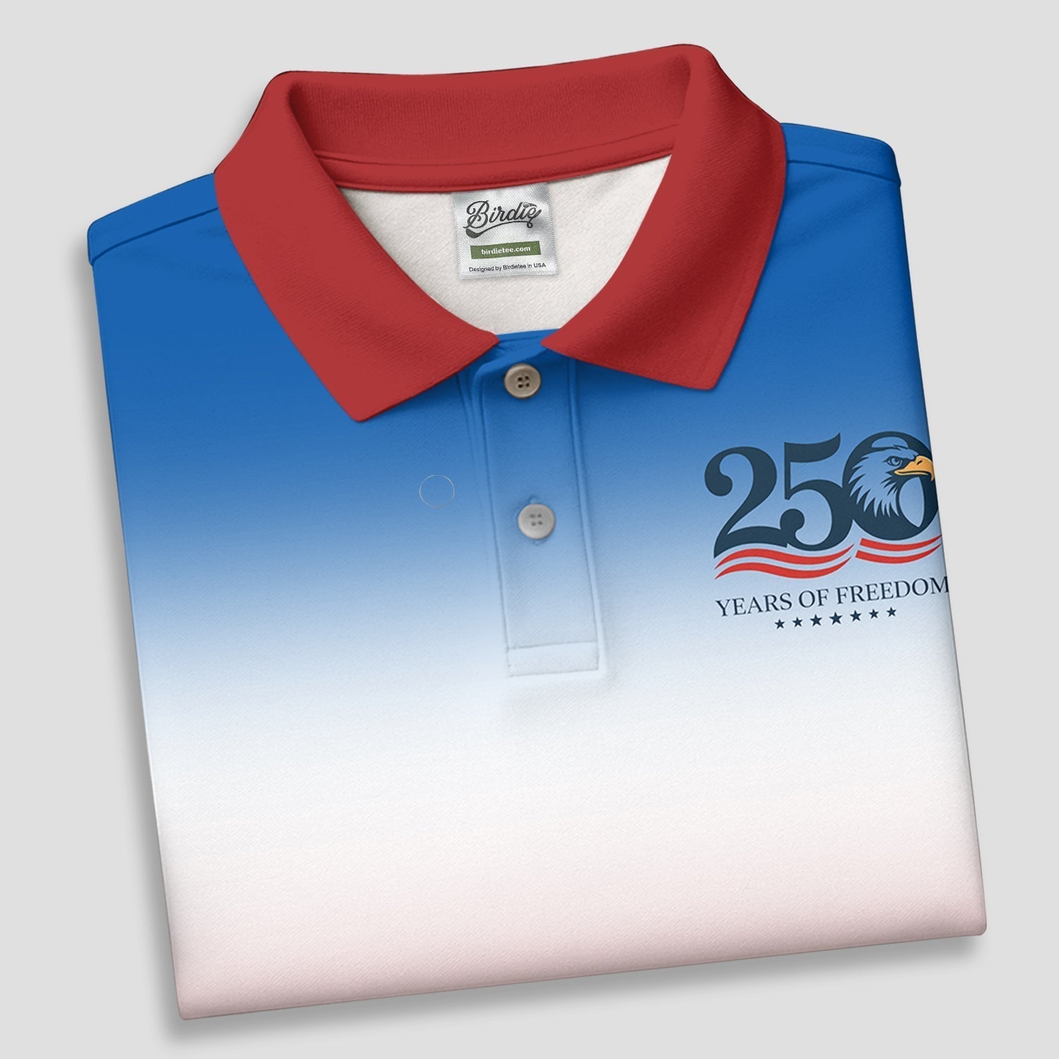 250 Years Of Freedom Eagle America Flag Women's Golf Tops, 250th Anniversary Ladies Golf Shirts