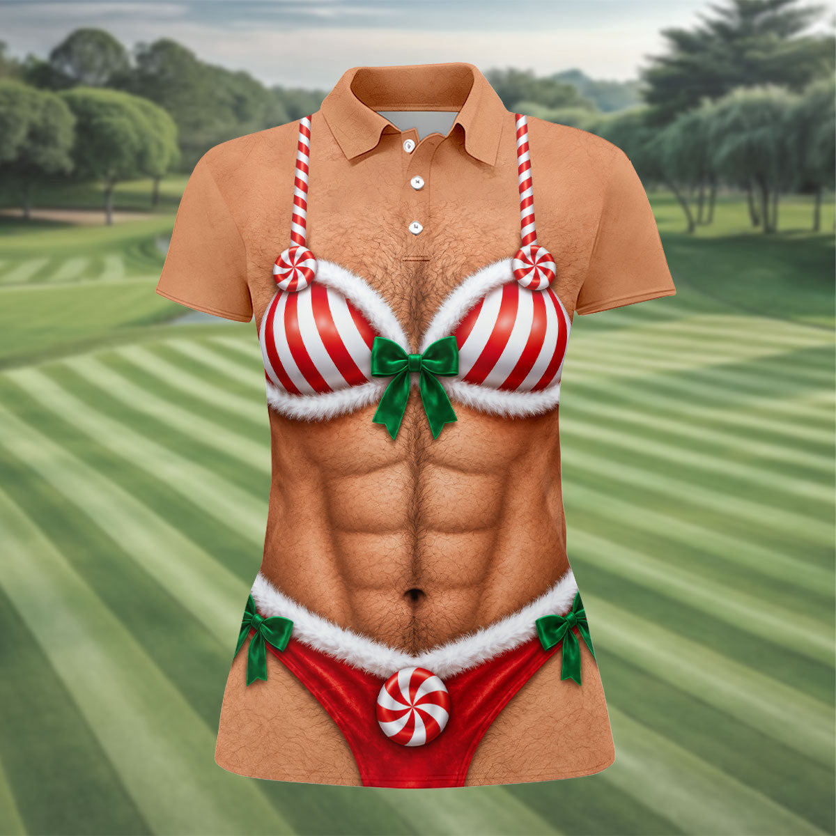 Funny Christmas Golf Shirt Custom Belly, Women’s Golf Polo, Golf Tops For Women