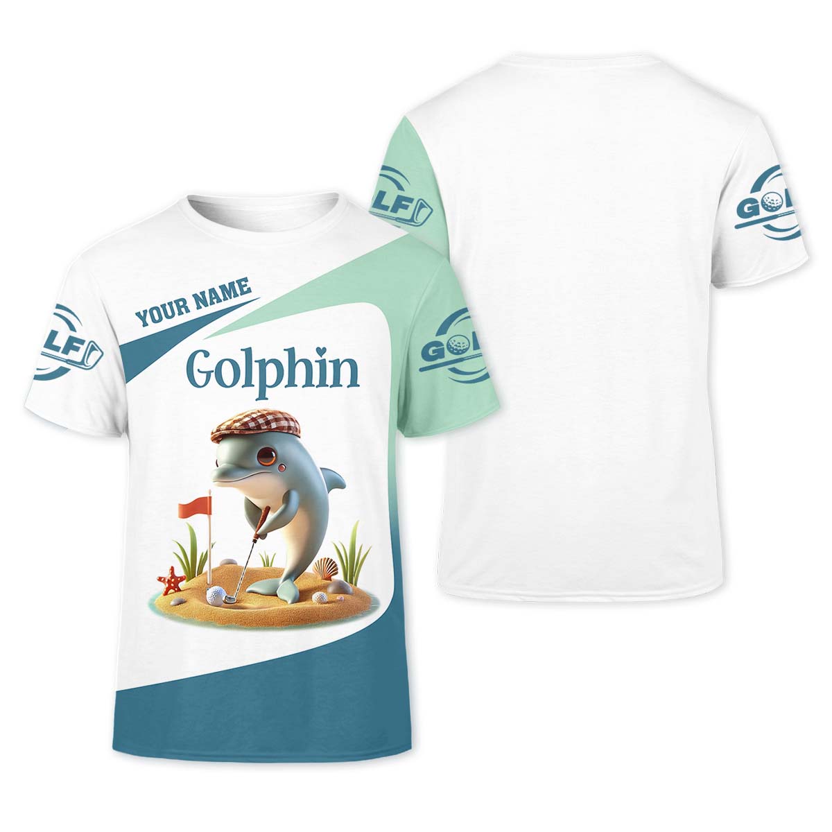 Golfin' Dolphin Custom Golf Polo ShirtLadies Golf Shirts, Womens Golf Gift, Funny Golf Polo Shirt