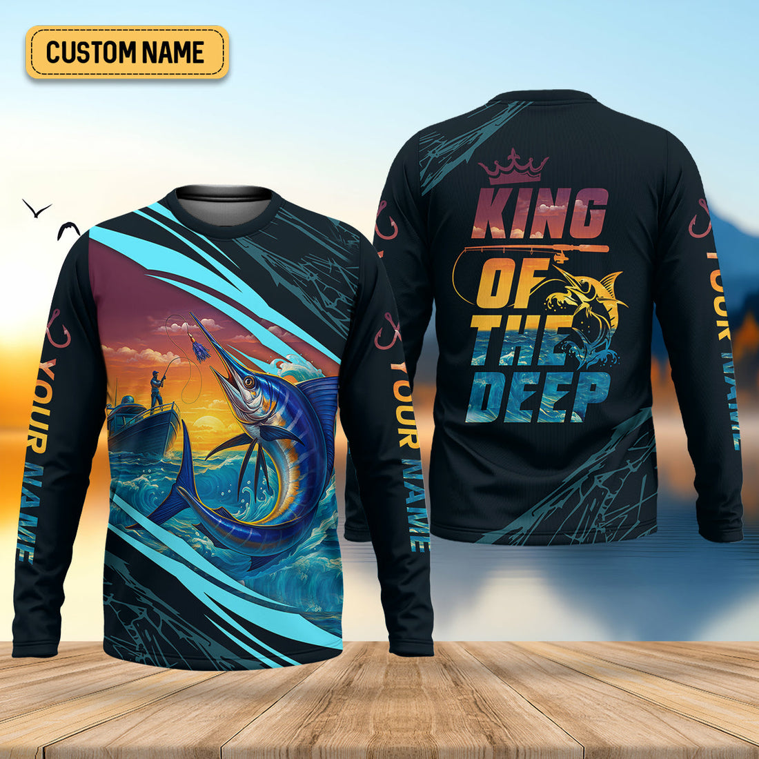 King Of The Deep Swordfish Fishing SPF Shirt For Men, Fishing Gifts For Men, Men's Fishing Shirt