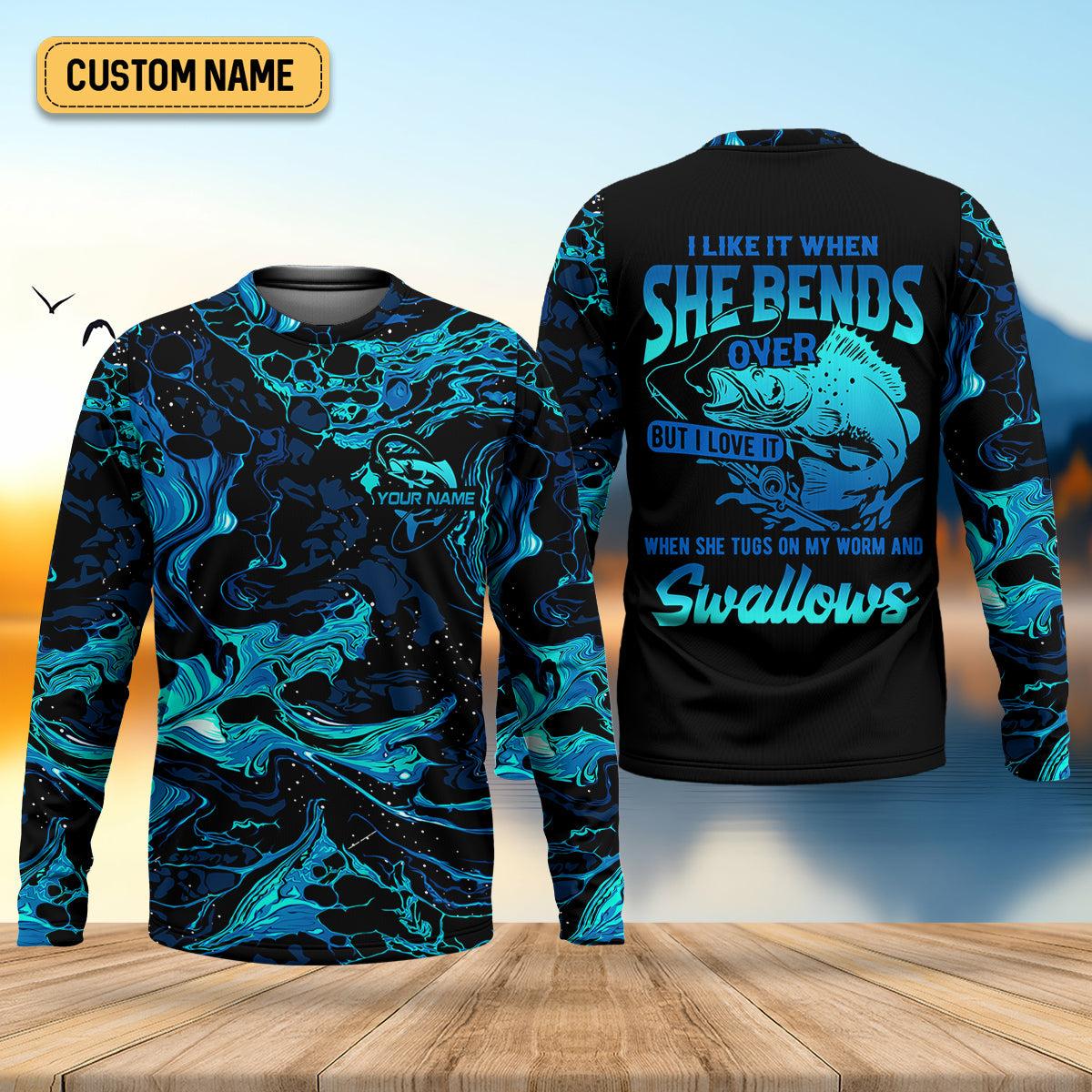 I Like It When She Bends Over Funny Fishing Shirt, Fishing Gifts For Men, SPF Shirt For Men