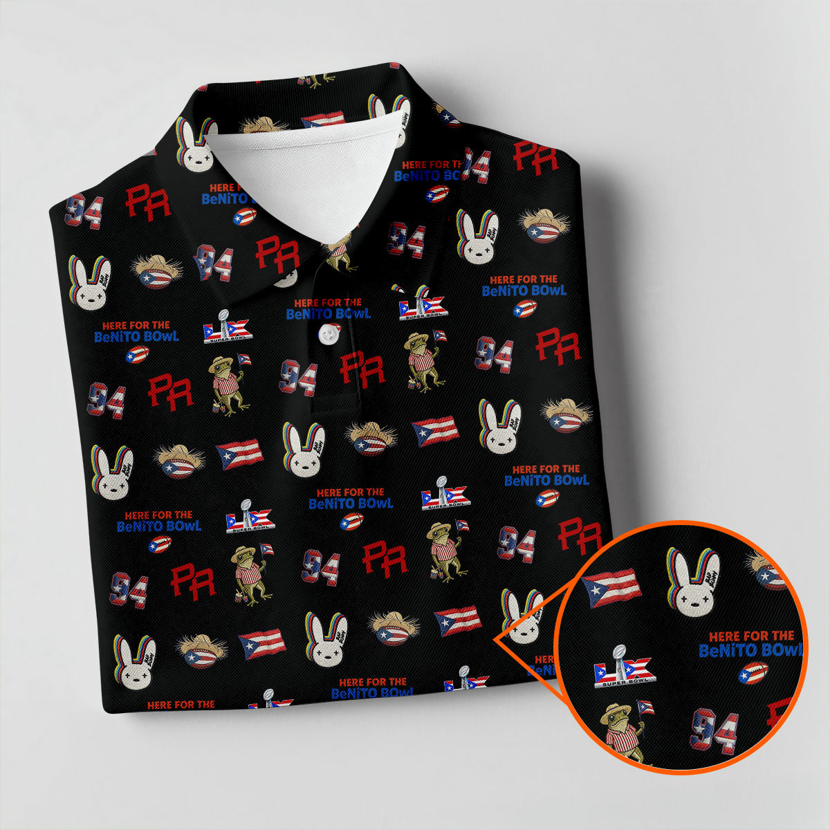 Here For The Benito Bowl Football Theme Black Polo Shirt Womens, American Football League Gift Ideas For Football Fans