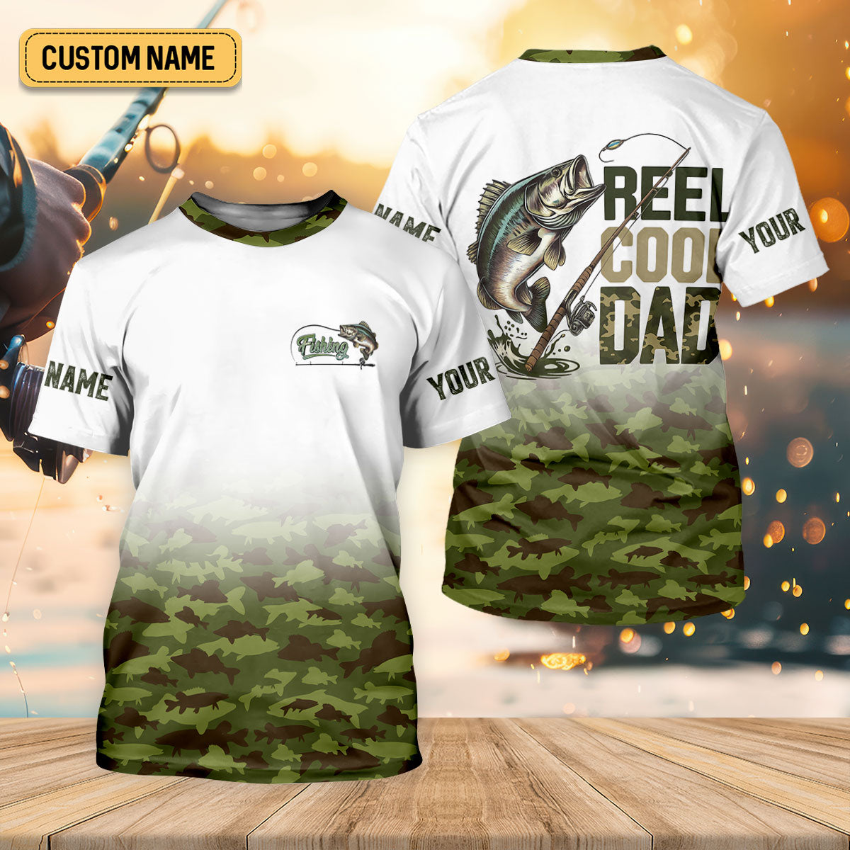 Reel Cool Dad Fishing SPF Shirt For Men, Custom Fishing Shirts, Fisherman Outfit, Mens Casual Shirts