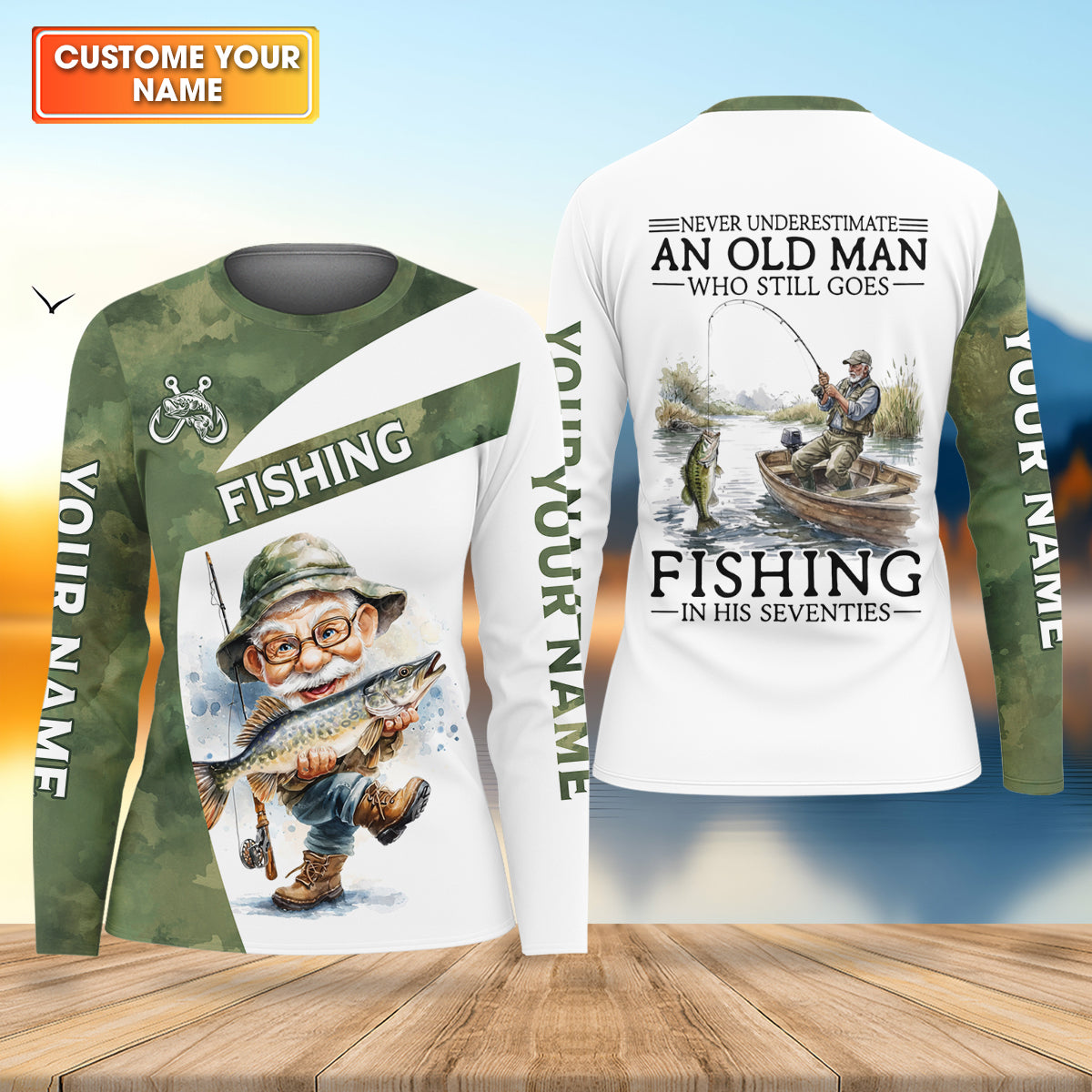 Never Underestimate An Old Man Who Still Goes Fishing Camo Fishing Shirt, Fishing UPF Shirts, Women Fishing Shirt