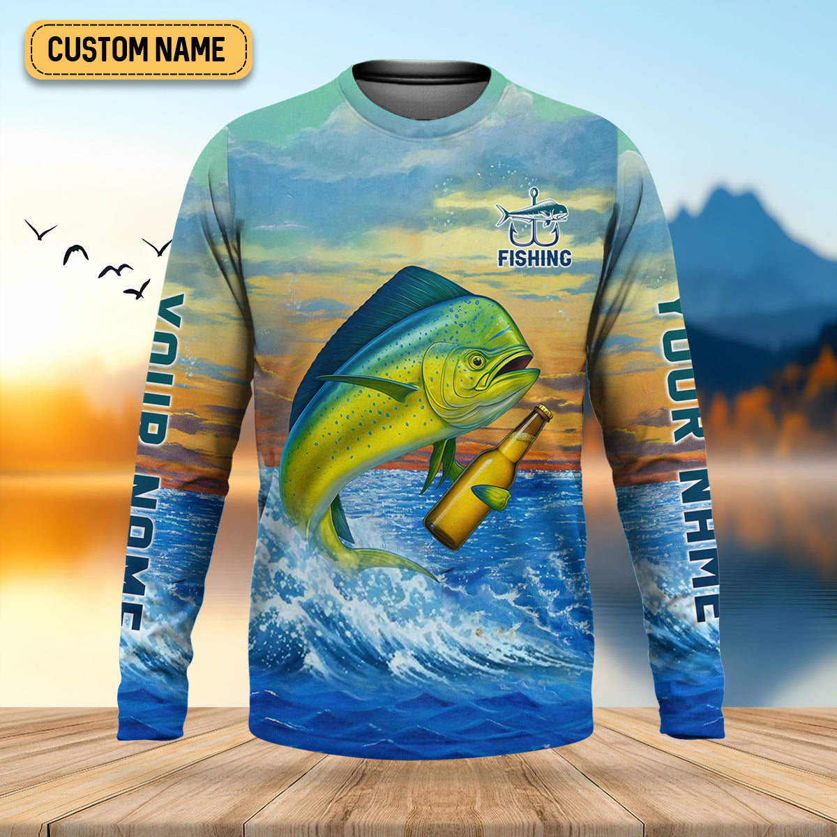 Weekend Forecast Fishing With A Chance Of Drinking Men's Fishing Shirt, Mahi Fishing Shirt, UPF Fishing Shirt
