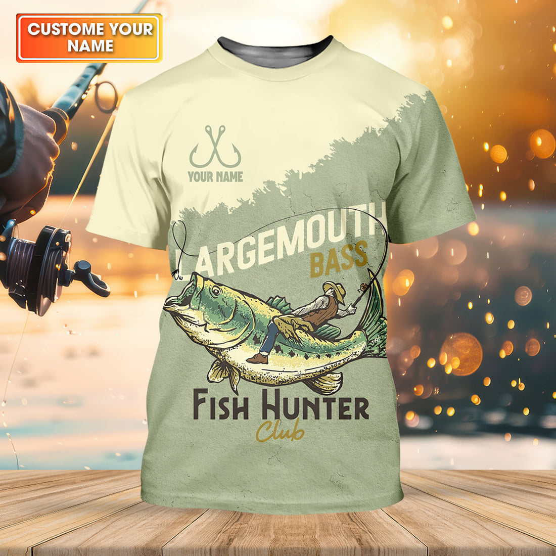Largemouth Bass Fish Hunter Club Fishing UPF Shirts, Funny Fishing Shirt, Fishing Shirts For Men