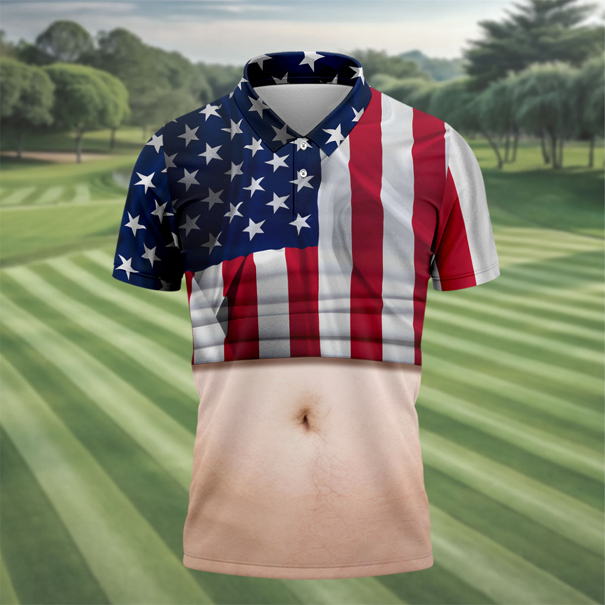 US Flag Pattern 250 Years Men's Funny Golf Polo Shirts, Father's Day Golf Shirt, Golf Gift For Dad